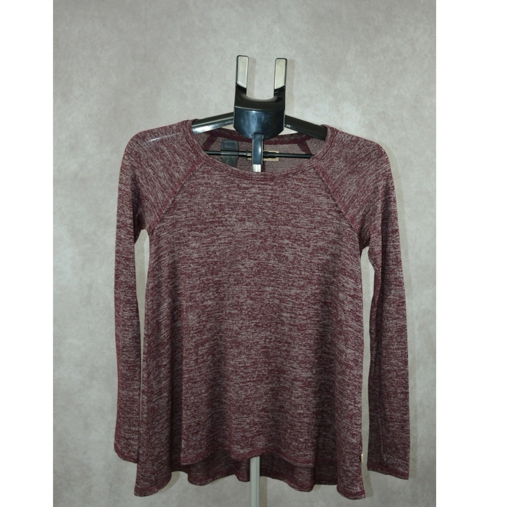Hollister XS Long Sleeve Top Casual Burgundy Heather Knit Relaxed Fit